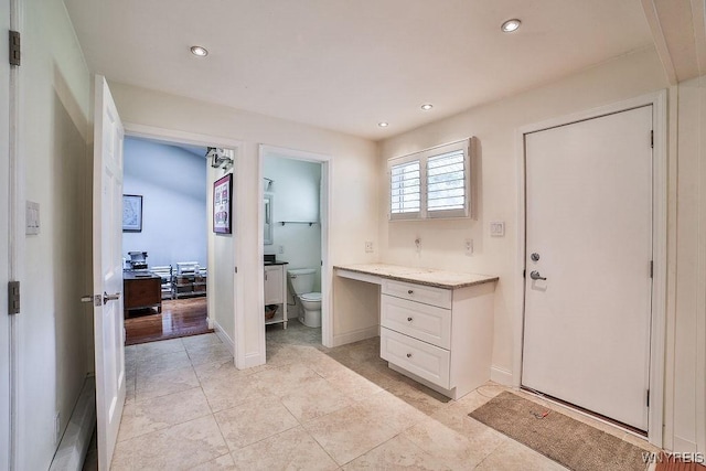425 Vanderbilt Ave, Niagara Falls, NY 14305 - bathroom featuring vanity, recessed lighting, and tile patterned flooring