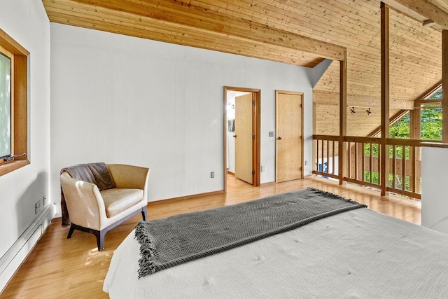 8 Small Rd, Middletown, NY 12455 - sitting room featuring wood ceiling, light wood finished floors, and a baseboard radiator