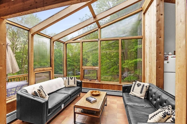 8 Small Rd, Middletown, NY 12455 - sunroom featuring baseboard heating and an outdoor living space