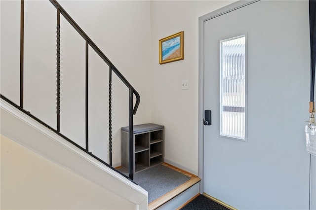 3 Harbour Ln, South Bristol, NY 14424 - foyer entrance featuring stairway and baseboards
