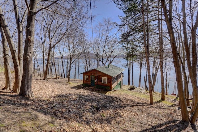 6121 Beechtree Dr, South Bristol, NY 14512 - view of side of home featuring a water view and an outbuilding