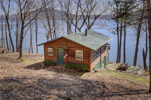 6121 Beechtree Dr, South Bristol, NY 14512 - chalet / cabin featuring a water view and a metal roof