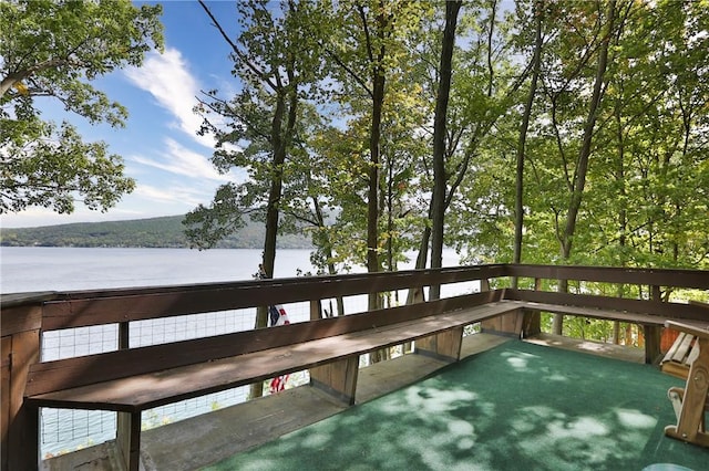 6121 Beechtree Dr, South Bristol, NY 14512 - wooden deck with a water view