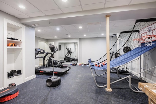 15 Cathedral Oaks, Perinton, NY 14450 - exercise room with a drop ceiling and recessed lighting