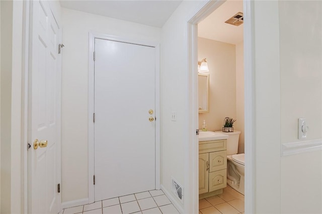 21 Chipping, Perinton, NY 14450 - half bath with vanity and tile patterned floors