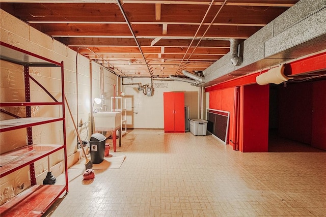 21 Chipping, Perinton, NY 14450 - unfinished below grade area featuring a sink and gas meter