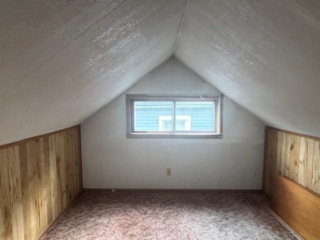 3013 Robins St, Union, NY 13760 - bonus room with a textured ceiling, vaulted ceiling, and carpet floors