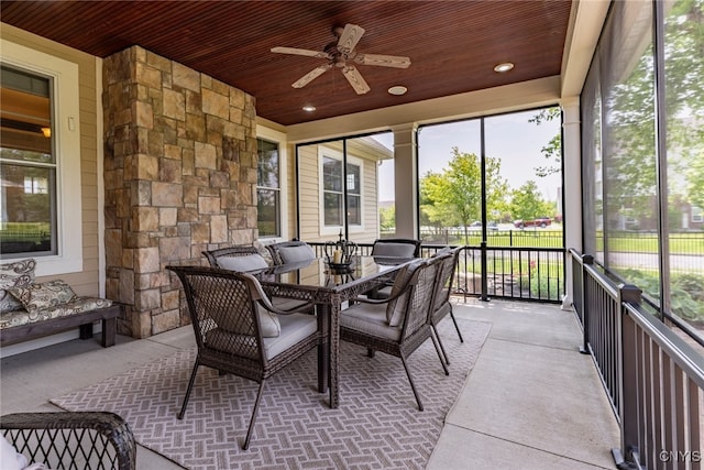 3389 Long Shadow Dr, Lysander, NY 13027 - sunroom with ceiling fan