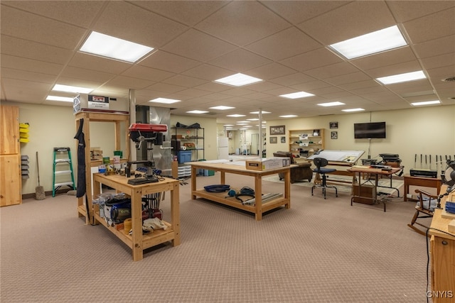 3389 Long Shadow Dr, Lysander, NY 13027 - miscellaneous room featuring carpet and a drop ceiling