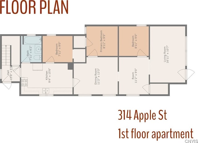 314 Apple St, Syracuse, NY 13204 - view of room layout