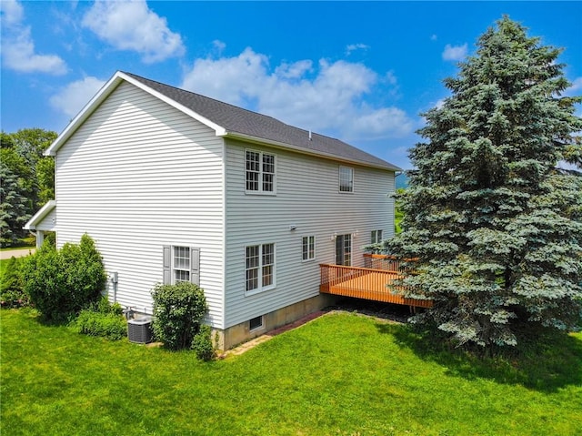 106 Woodsview, Erwin, NY 14870 - rear view of property featuring a deck and a lawn