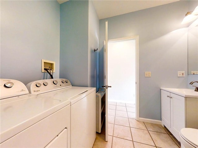 106 Woodsview, Erwin, NY 14870 - laundry room with washing machine and dryer and light tile patterned flooring