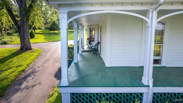 810 Franklin St, Skaneateles, NY 13152 - porch featuring a lawn