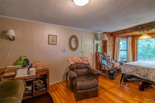 810 Franklin St, Skaneateles, NY 13152 - bedroom with a textured ceiling, wood finished floors, and crown molding