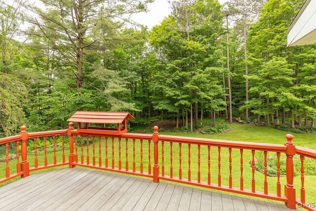 4581 Nelson Rd, Fenner, NY 13035 - deck with a yard