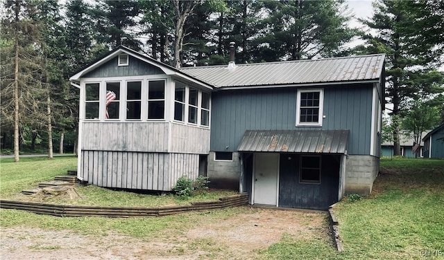 8054 Sand Pond Rd, Greig, NY 13343 - view of front of home featuring a metal roof and a front lawn