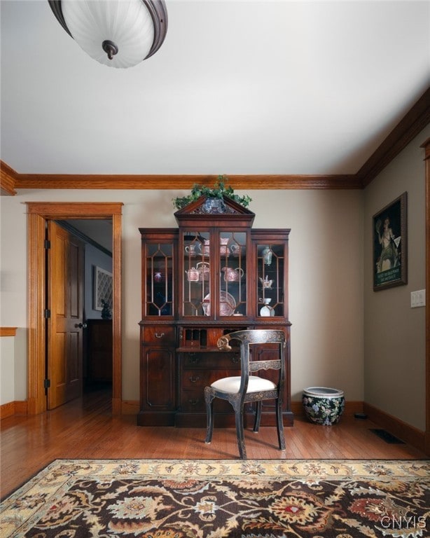 23986 Smith Rd, Alexandria, NY 13607 - office area with wood finished floors and ornamental molding