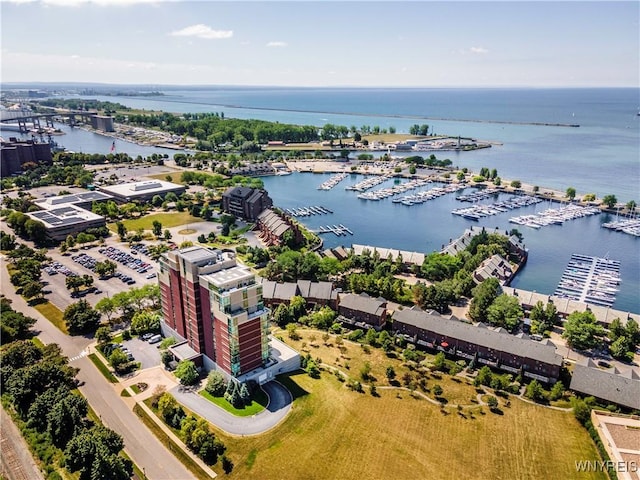 132 Lakefront Blvd Unit 804, Buffalo, NY 14202 - aerial view of a nearby body of water and numerous boat docks