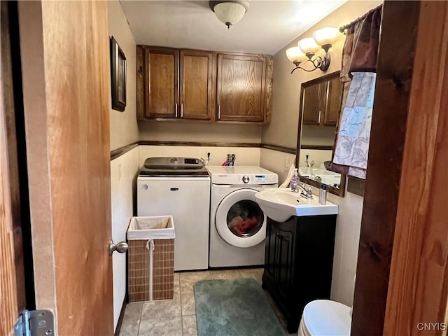 60 Cambridge Rd, Whitestown, NY 13492 - laundry room with washing machine and dryer and light tile patterned floors