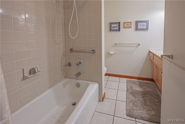 4724 Wilson Burt Rd, Wilson, NY 14172 - full bathroom with vanity, tile patterned flooring, and bathing tub / shower combination