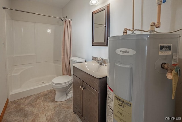 4724 Wilson Burt Rd, Wilson, NY 14172 - full bath featuring electric water heater, vanity, and a shower with shower curtain