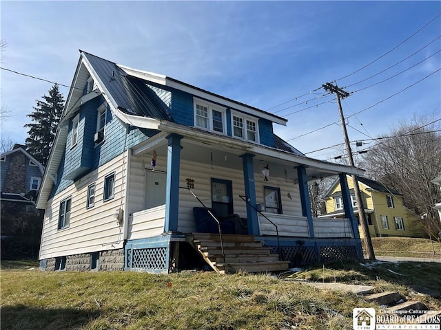 400 Buffalo St, Jamestown, NY 14701 - bungalow with a porch and cooling unit