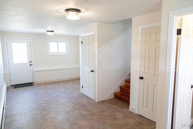 4114 Wetzel Rd, Clay, NY 13090 - entryway with stairs and baseboards