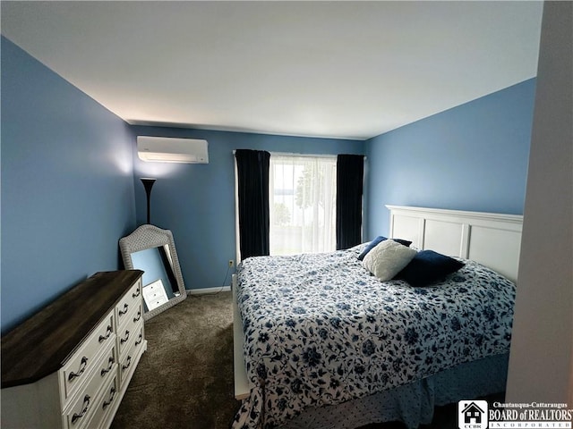 23 Seneca Dr, Chautauqua, NY 14728 - bedroom with a wall unit AC and dark colored carpet
