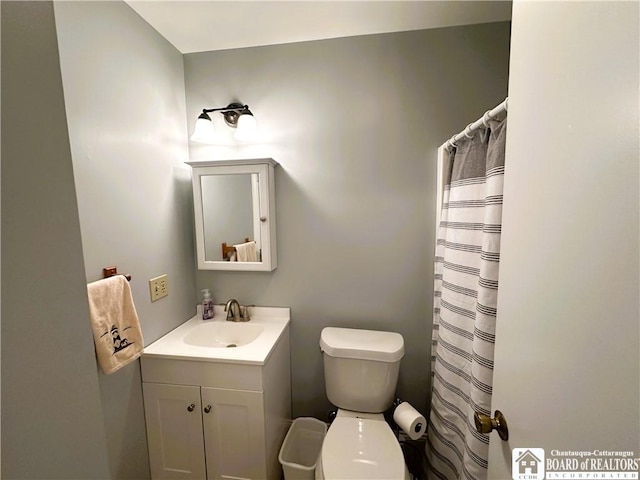 23 Seneca Dr, Chautauqua, NY 14728 - full bathroom with vanity and a shower with shower curtain