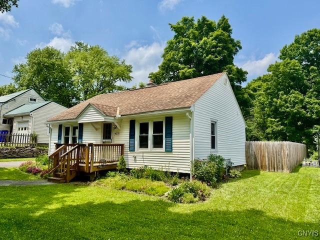 4079 Onondaga Blvd, Onondaga, NY 13031 - view of front of home with roof with shingles and a wooden deck