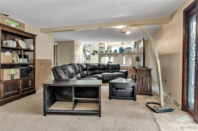 330 Hunters Ln, Amherst, NY 14221 - carpeted living room featuring a textured ceiling