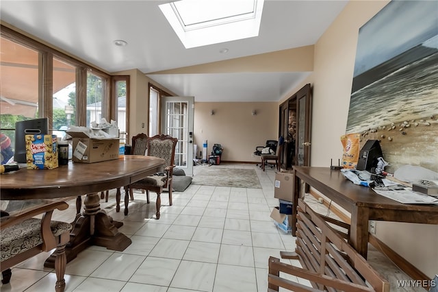 330 Hunters Ln, Amherst, NY 14221 - dining space with vaulted ceiling and a skylight