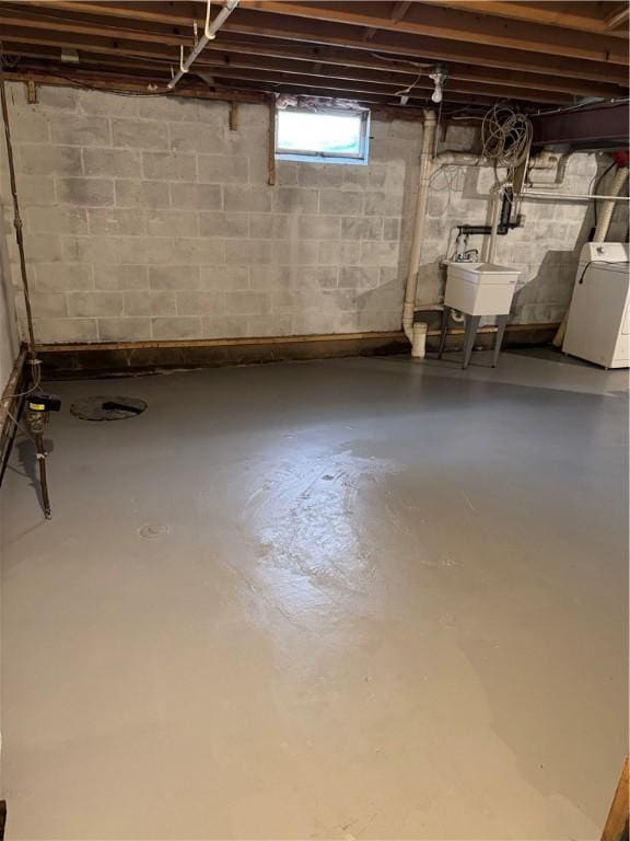 94 Brookhaven, Rochester, NY 14621 - basement featuring a sink and washer and clothes dryer