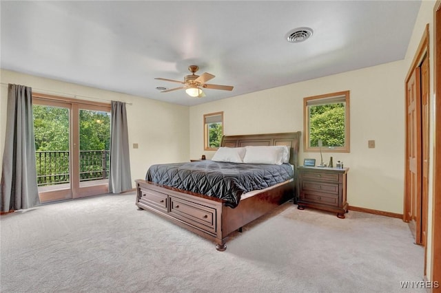 2328 Gowanda Zoar Rd, Collins, NY 14070 - bedroom with access to exterior, multiple windows, and light colored carpet