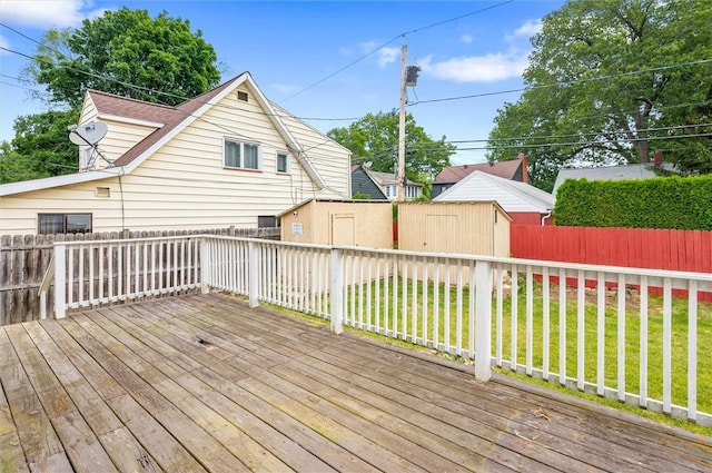 39 Castleford Rd, Greece, NY 14616 - deck with a storage shed and a fenced backyard