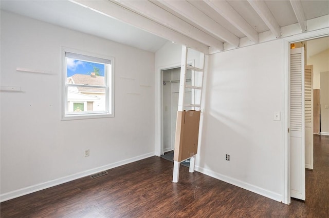 39 Castleford Rd, Greece, NY 14616 - unfurnished bedroom with wood finished floors and beamed ceiling