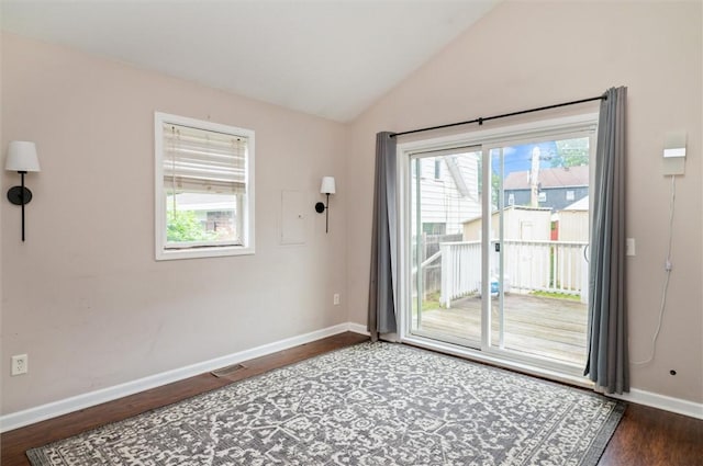 39 Castleford Rd, Greece, NY 14616 - empty room with wood finished floors and vaulted ceiling