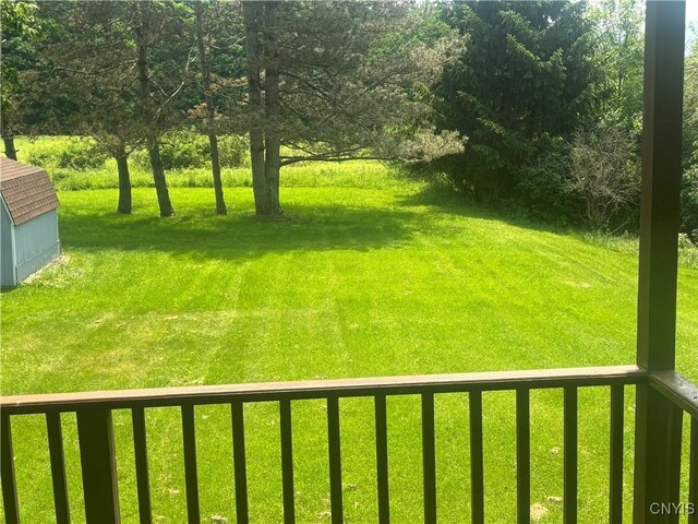 36 Lee Rd, Dryden, NY 13053 - view of grassy yard featuring a shed