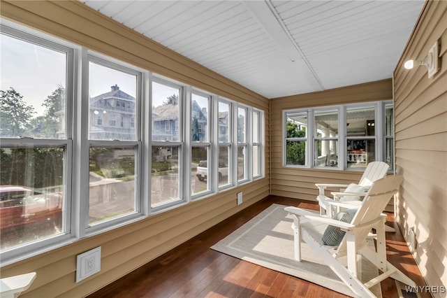 64 Sagamore Ter, Buffalo, NY 14214 - sunroom with hardwood / wood-style floors and wooden walls