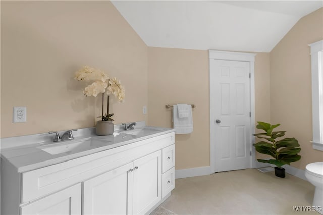 64 Sagamore Ter, Buffalo, NY 14214 - full bathroom with vaulted ceiling and double vanity
