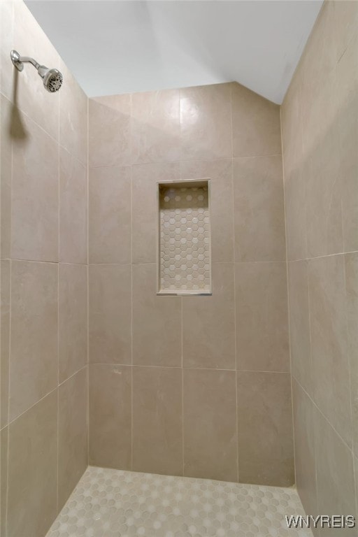 64 Sagamore Ter, Buffalo, NY 14214 - full bath with a tile shower and lofted ceiling