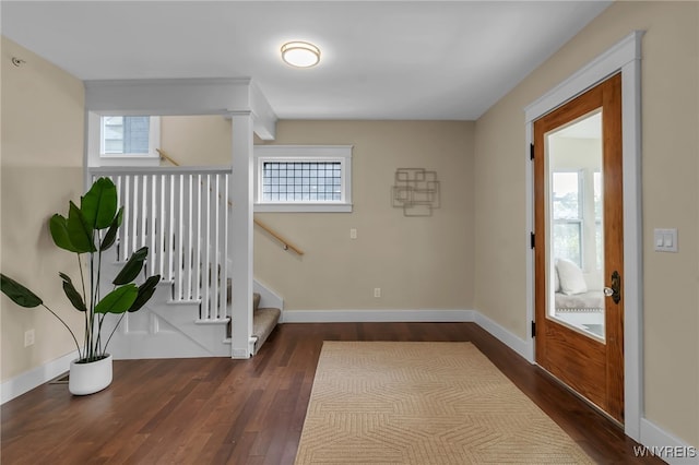 64 Sagamore Ter, Buffalo, NY 14214 - hallway featuring dark wood-style flooring and healthy amount of natural light