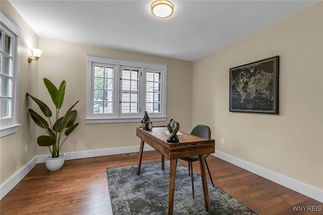 64 Sagamore Ter, Buffalo, NY 14214 - office area featuring wood finished floors and baseboards
