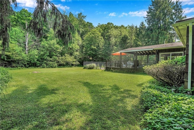 3738 Forks Rd, Yorkshire, NY 14134 - view of green lawn with a forest view
