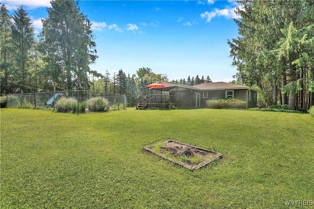 3738 Forks Rd, Yorkshire, NY 14134 - view of yard featuring a wooden deck