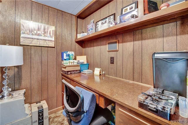 3738 Forks Rd, Yorkshire, NY 14134 - home office with built in study area and wood walls