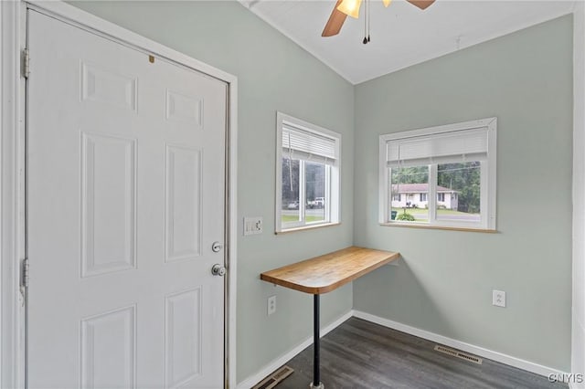 670 County Route 25th Rd Unit 25, Minetto, NY 13126 - entryway with dark wood-style flooring and ceiling fan