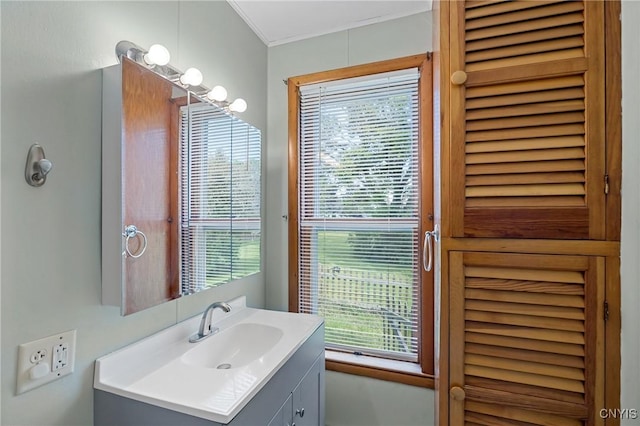 670 County Route 25th Rd Unit 25, Minetto, NY 13126 - bathroom featuring vanity and ornamental molding