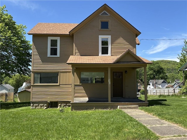 19 Pratt St, Sheffield Township, PA 16347 - view of front of house featuring covered porch and roof with shingles