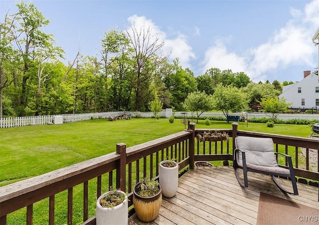 5458 Oxbow Rd, Cazenovia, NY 13035 - wooden terrace featuring a fenced backyard